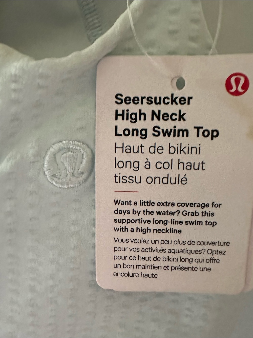 Lululemon NWT Seersucker High Neck Long Swim Top Medium - Picture 3 of 5